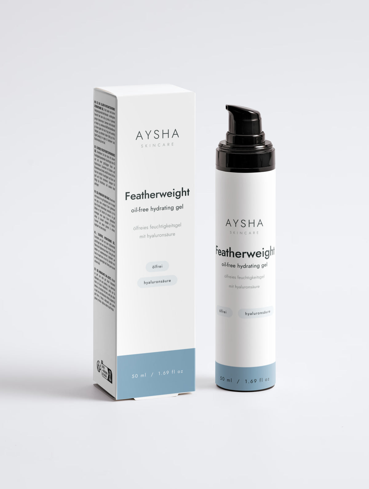 Featherweight ölfreies Feuchtigkeitsgel von Aysha Skincare, 50 ml Airless-Spender