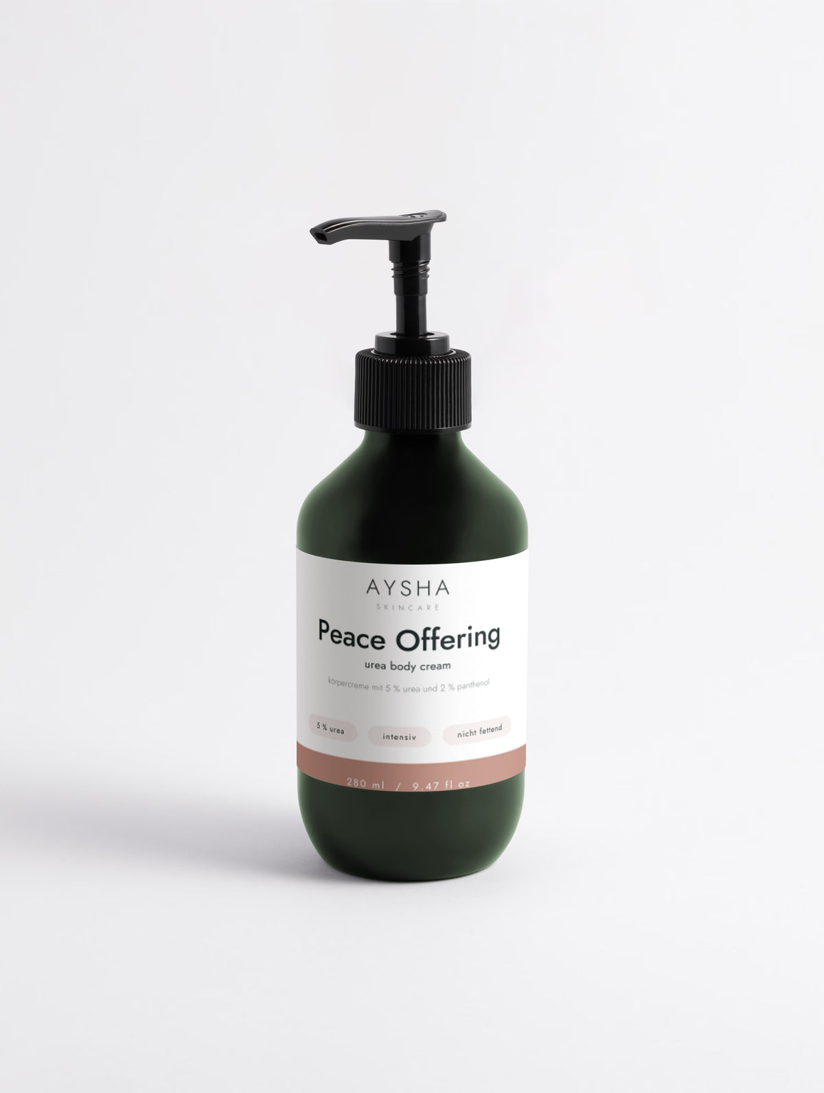Peace Offering Urea Body Cream von Aysha Skincare, 280 ml Flasche mit Pumpspender