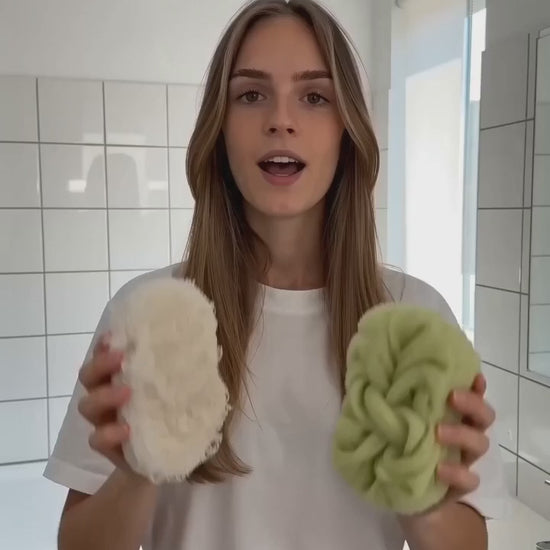 Fake vs. Echt Vergleich & Doppelknoten-Test – Aysha Skincare Netzschwamm