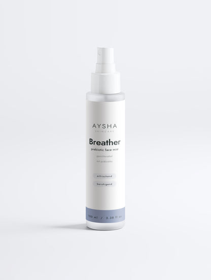 Breather Gesichtsnebel mit Präbiotika von Aysha Skincare, 100 ml Sprühflasche